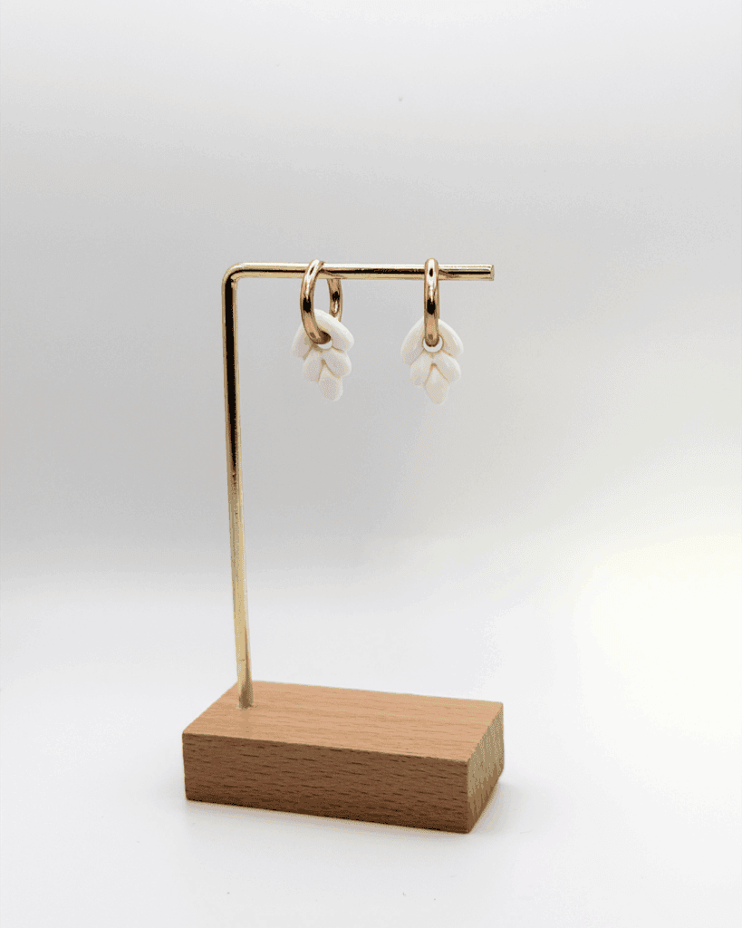 hello so boucle d oreille feuille blanche petite lisse