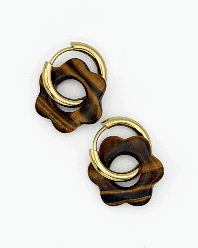 helloso pampille fleur oeil tigre lisse