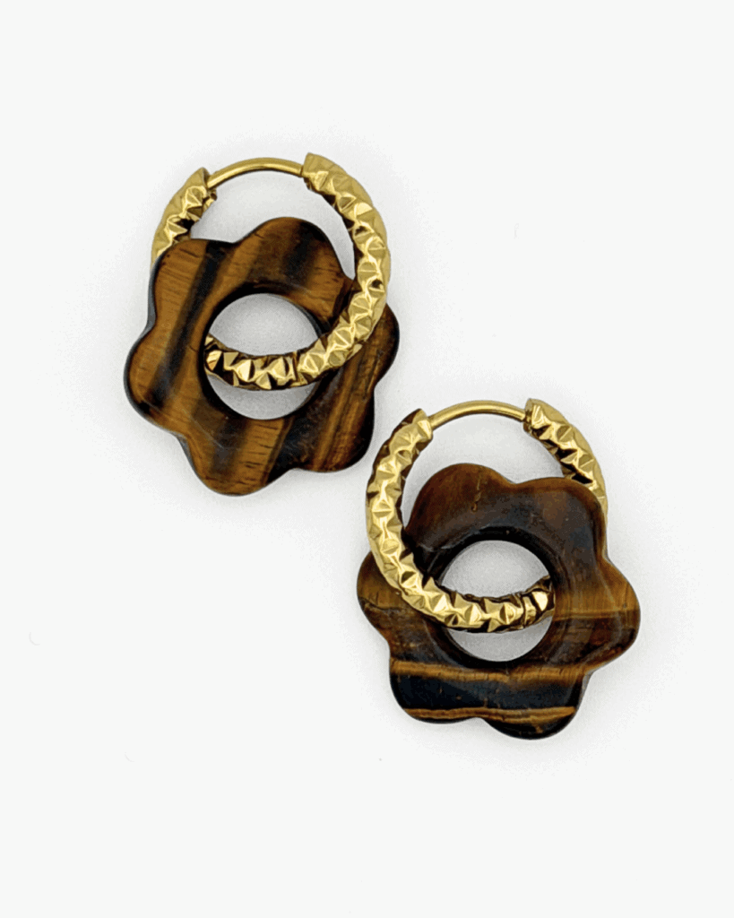 helloso pampille fleur oeil tigre martelee