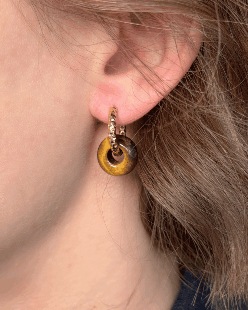 helloso porte pampille donuts oeil tigre martele