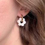 pampille fleur blanc or