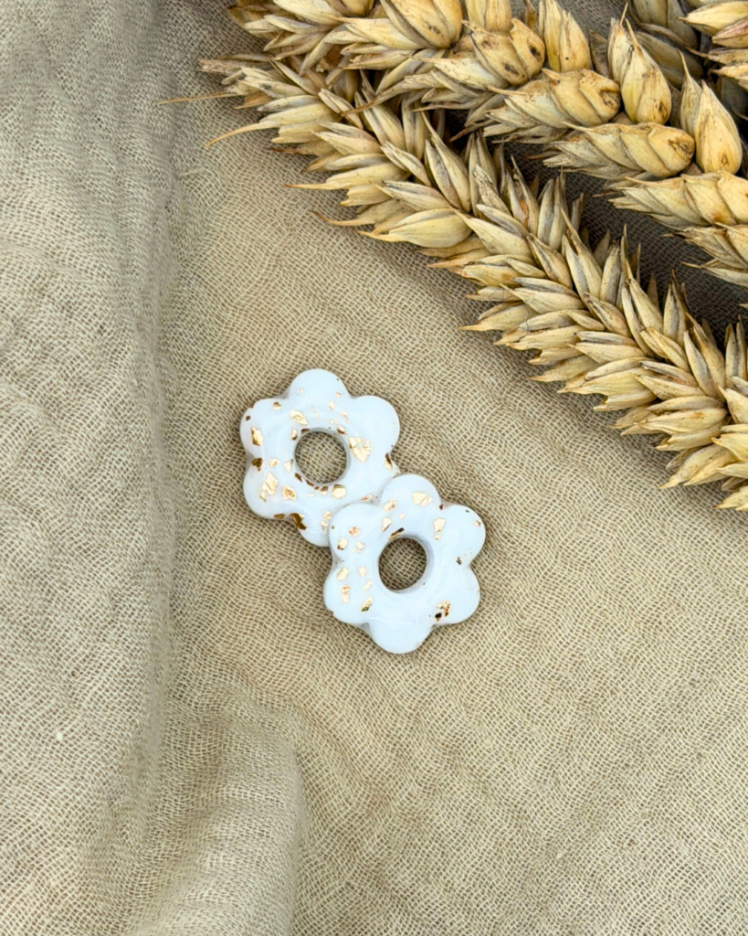 pampilles fleurs blanc or