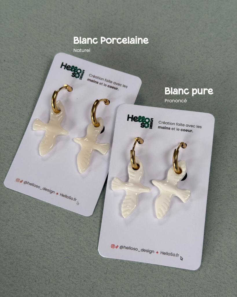 bijoux oiseau porcelaine