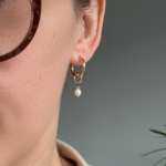 boucle d oreilles perle eau douce solitaire