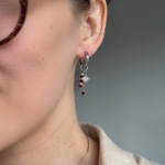 creoles abeilles grenat argent