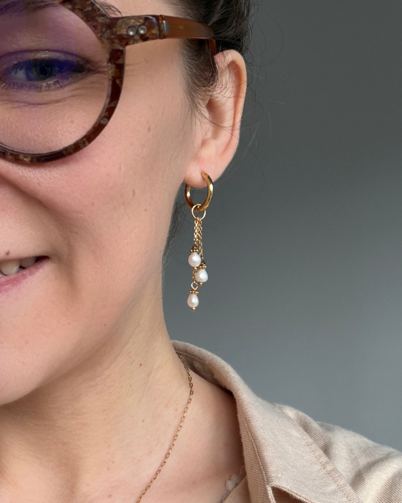 creoles pendantes perle d eau douce