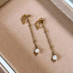 boucles d oreilles longues perle eau douce