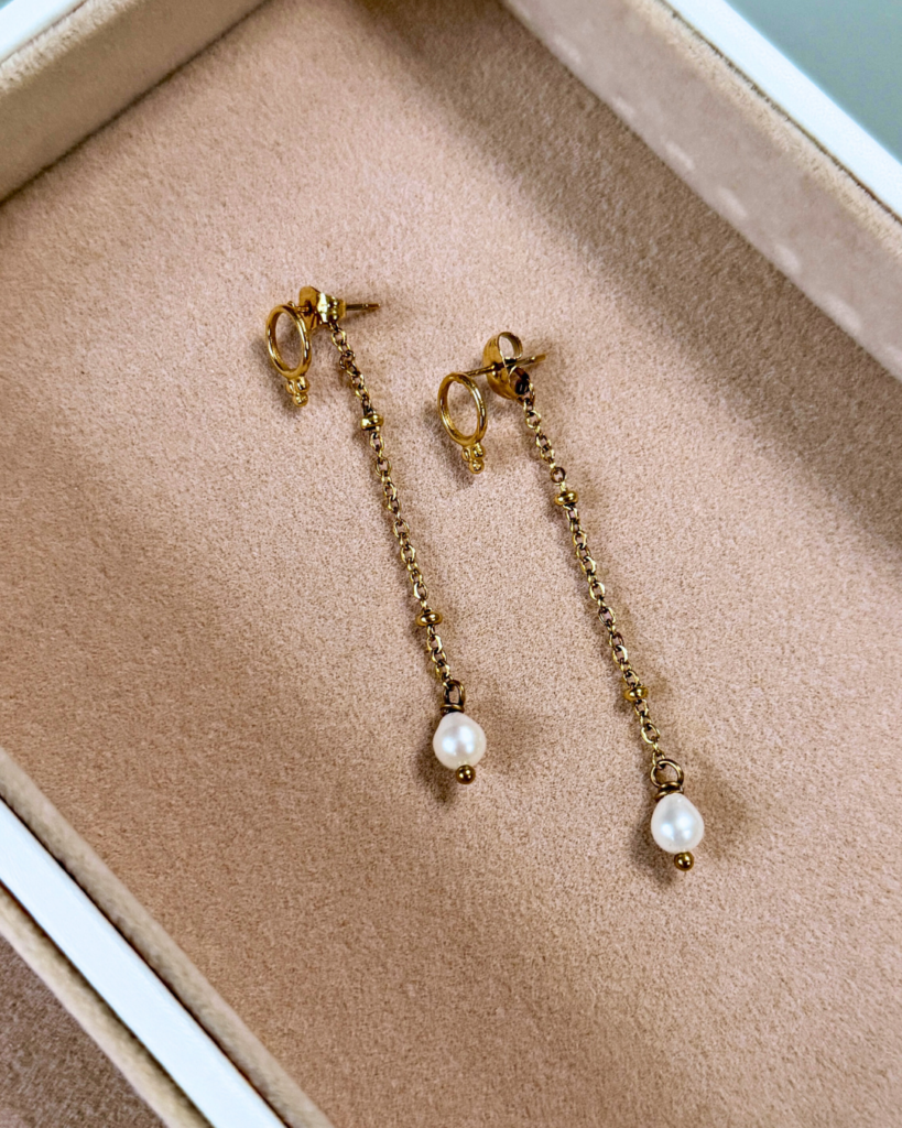 boucles d oreilles longues perle eau douce