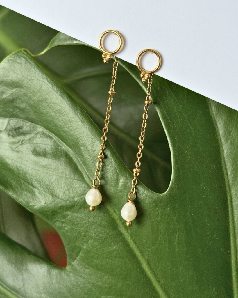 boucles d oreilles pendantes perle de culture