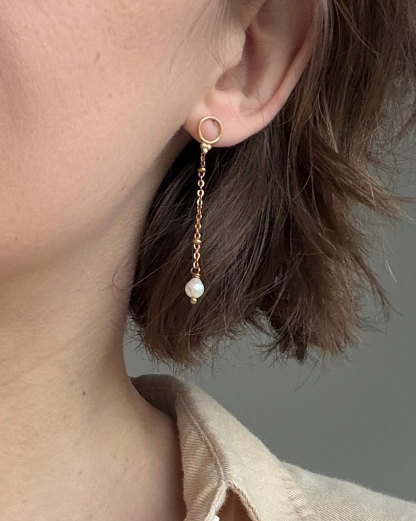 boucles d oreilles pendantes perle eau douce
