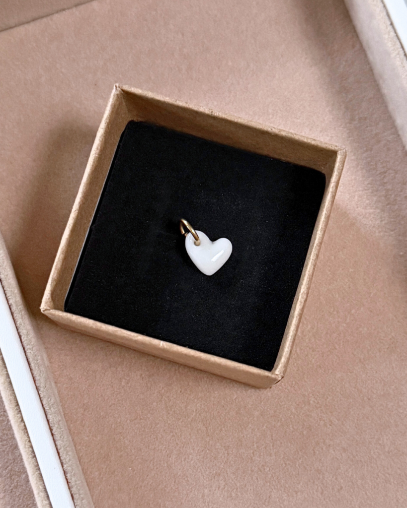 pendentif coeur porcelaine