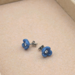 boucle d oreilles fleur de waide argente