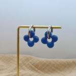 boucle d oreilles fleur de waide argente creoles lisses