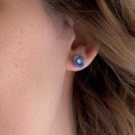 boucle d oreilles fleur de waide bleu