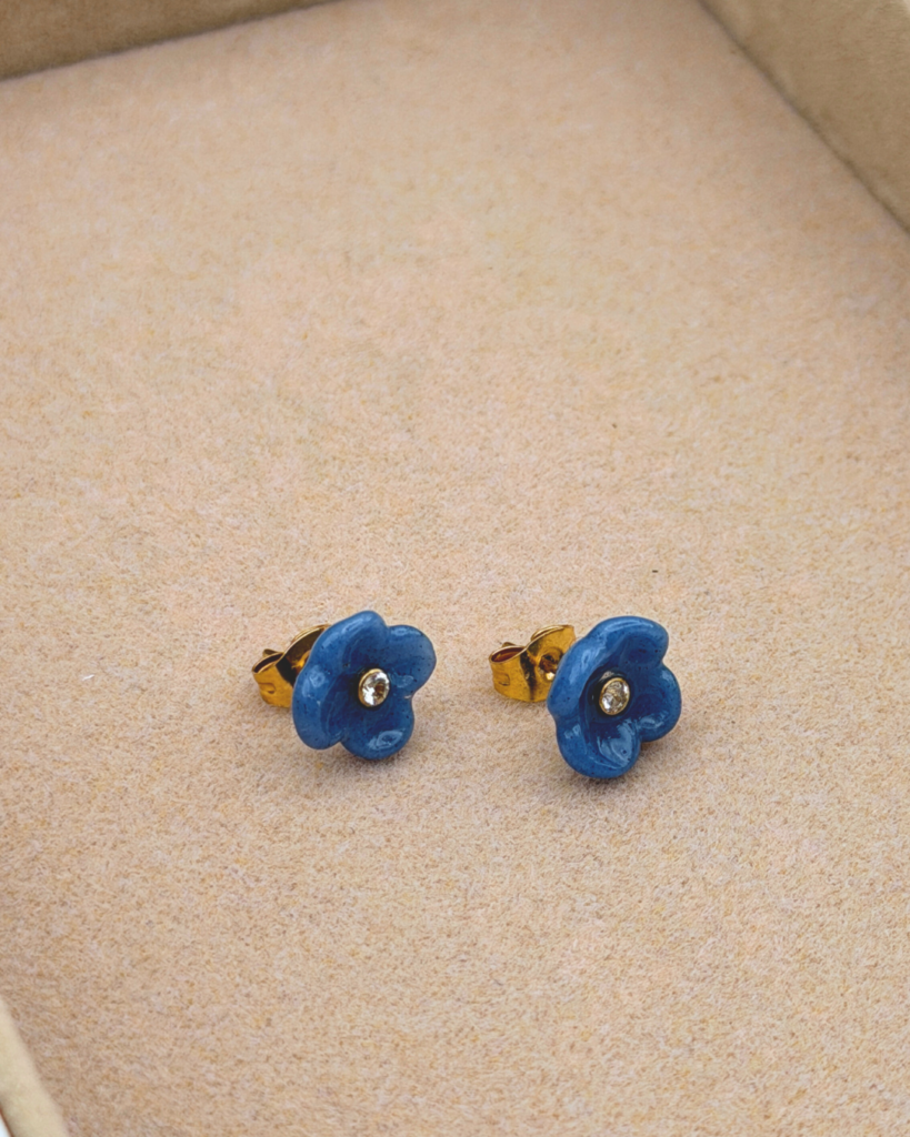 boucle d oreilles fleur de waide dore