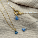 collier coeur bleu waide