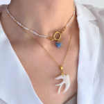 pendentif coeur bleu waide