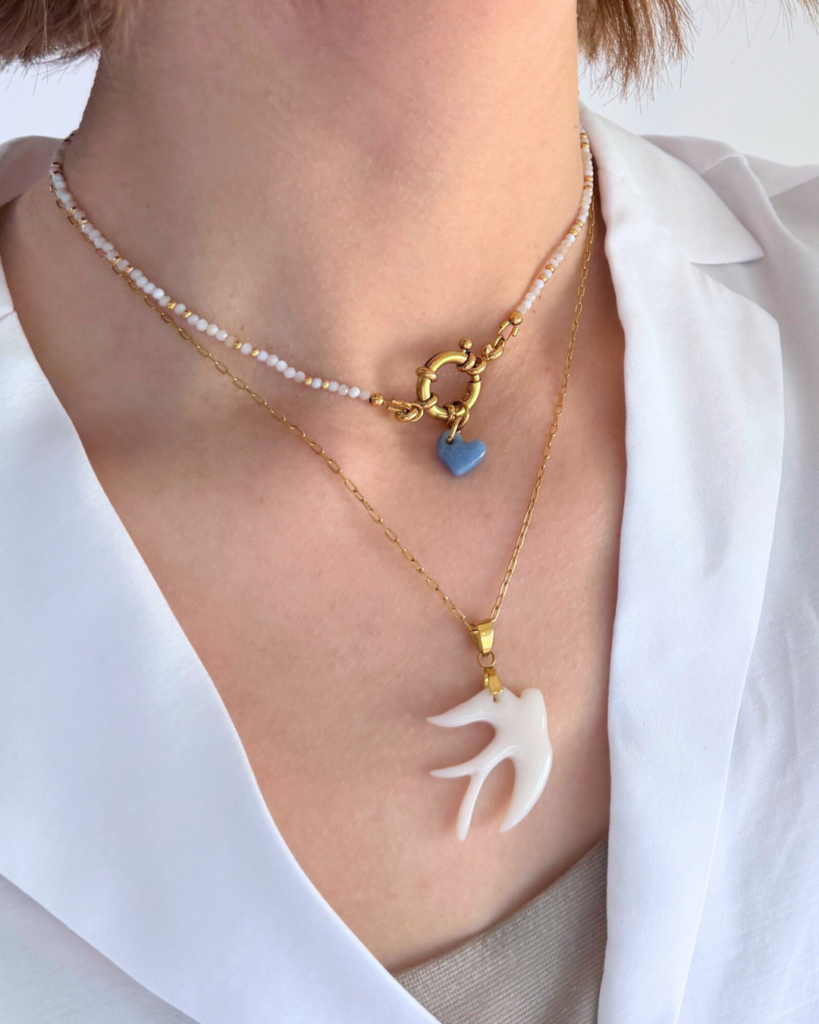 pendentif coeur bleu waide