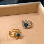 bague bleu or argent