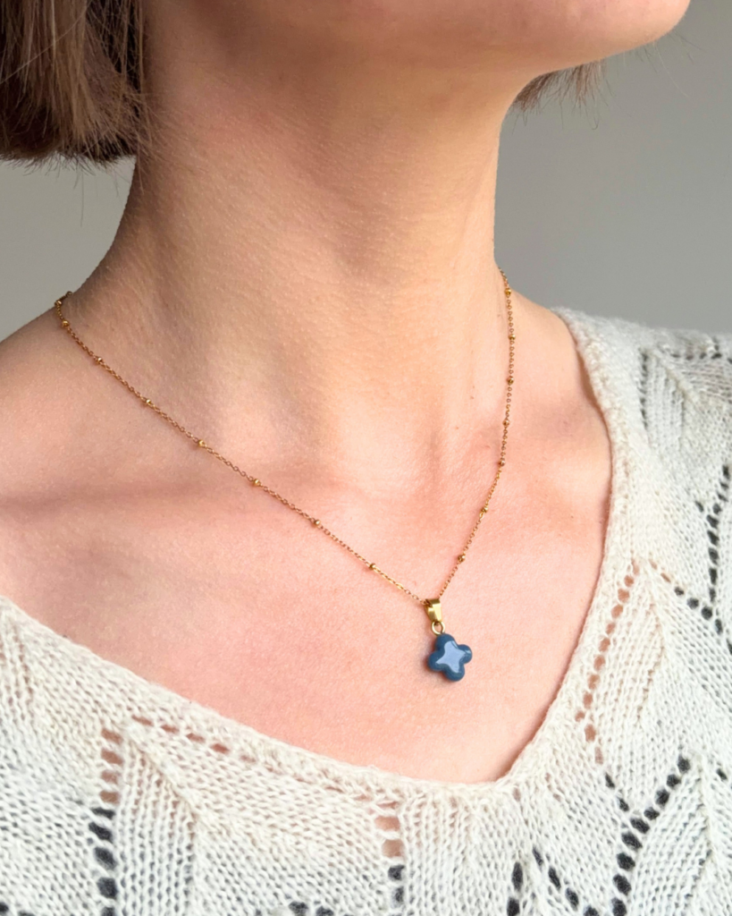 collier waide chaine perlee doree