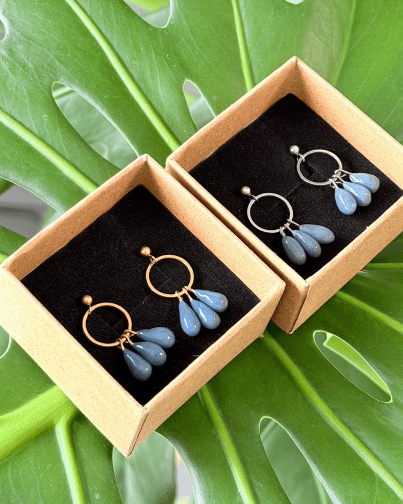 boucles d oreilles goute waide dore argente