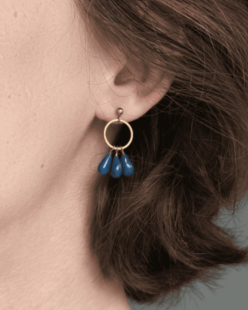 boucles d oreilles trio goutte de waide dore