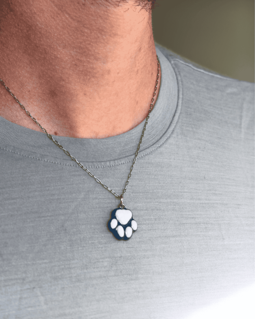 collier patte de chien waide argente homme