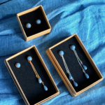 boucles d oreilles bleu cocagne waide