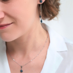 parure bijou bleu argent
